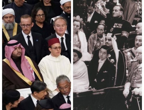 الملك فهد وحفيده في تتويج ملوك بريطانيا