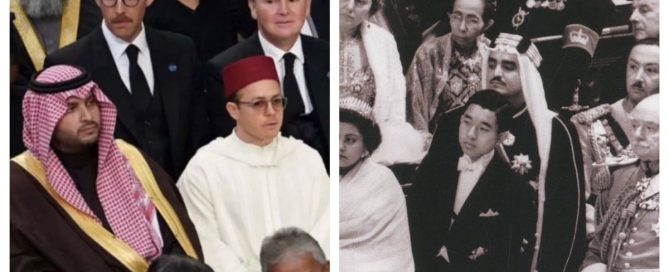 الملك فهد وحفيده في تتويج ملوك بريطانيا