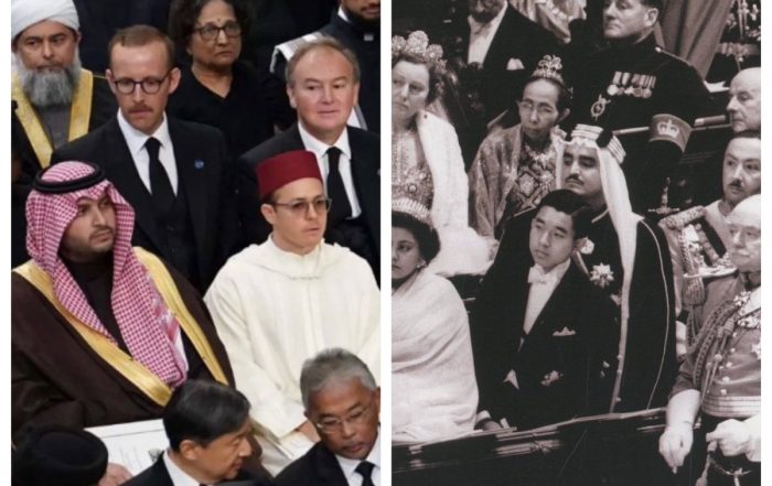 الملك فهد وحفيده في تتويج ملوك بريطانيا